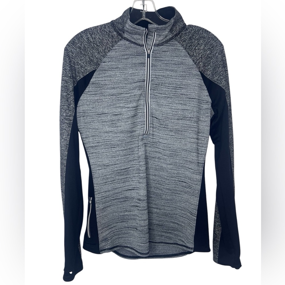 Athleta Women’s Running Wild Half Zip Pullover Grey Black Style 138805 - Medium